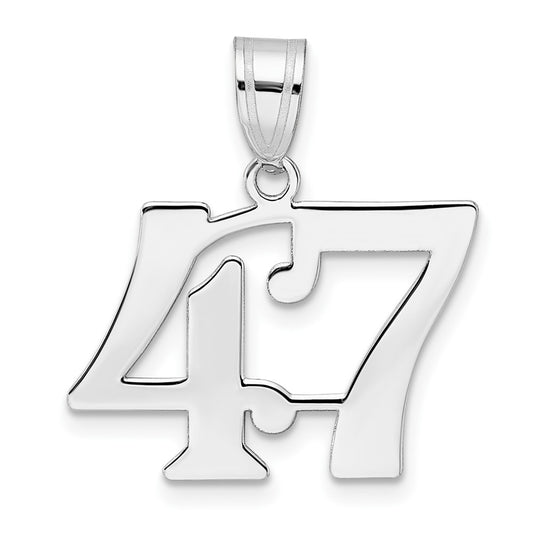 14kw Polished Number 47 Pendant