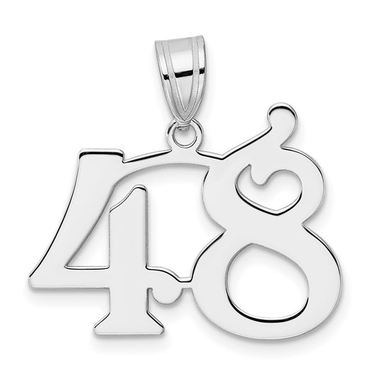 14kw Polished Number 48 Pendant