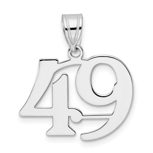 14kw Polished Number 49 Pendant