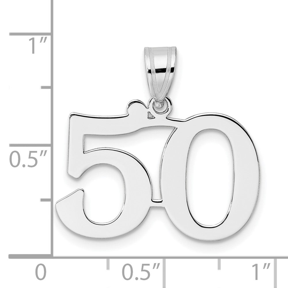 14kw Polished Number 50 Pendant
