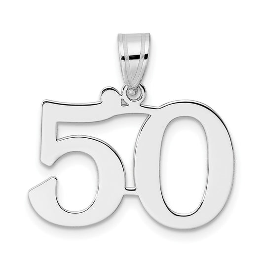 14kw Polished Number 50 Pendant