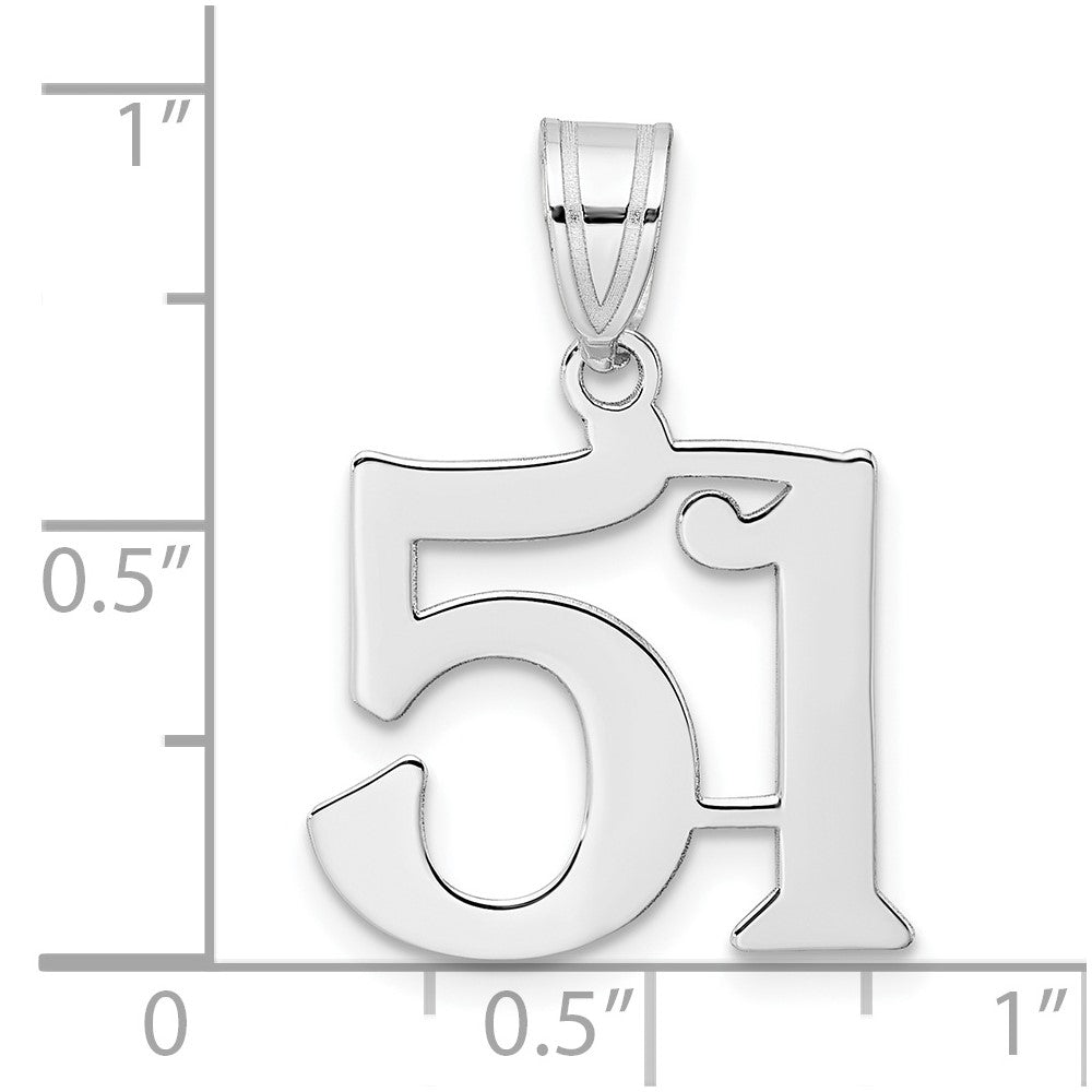 14kw Polished Number 51 Pendant