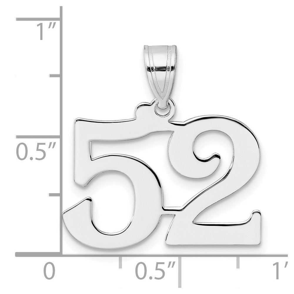 14kw Polished Number 52 Pendant