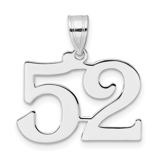 14kw Polished Number 52 Pendant