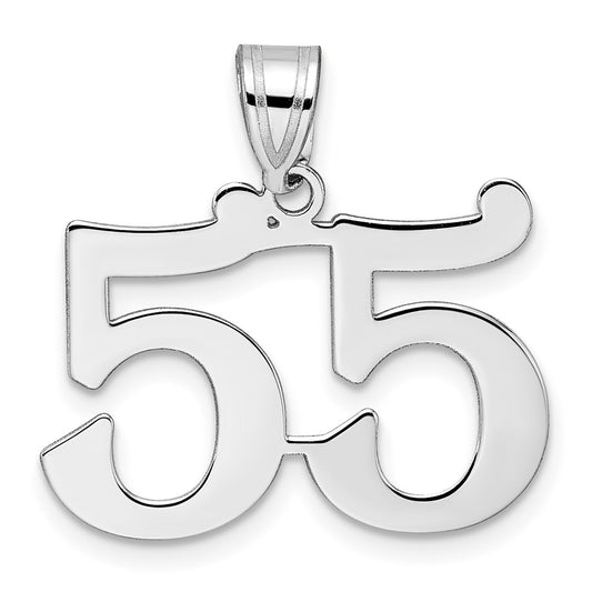 14kw Polished Number 55 Pendant