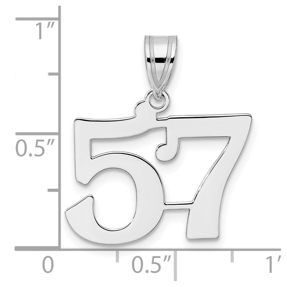 14kw Polished Number 57 Pendant