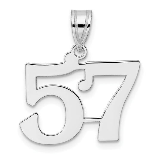 14kw Polished Number 57 Pendant