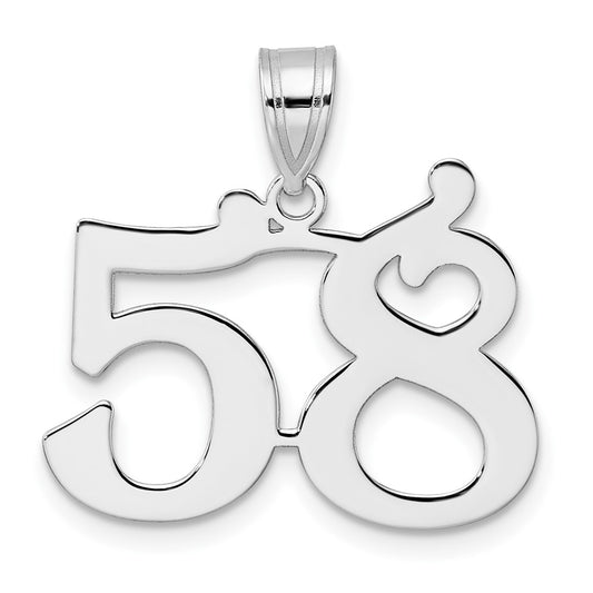 14kw Polished Number 58 Pendant