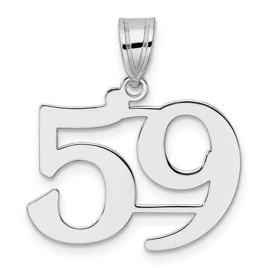 14kw Polished Number 59 Pendant