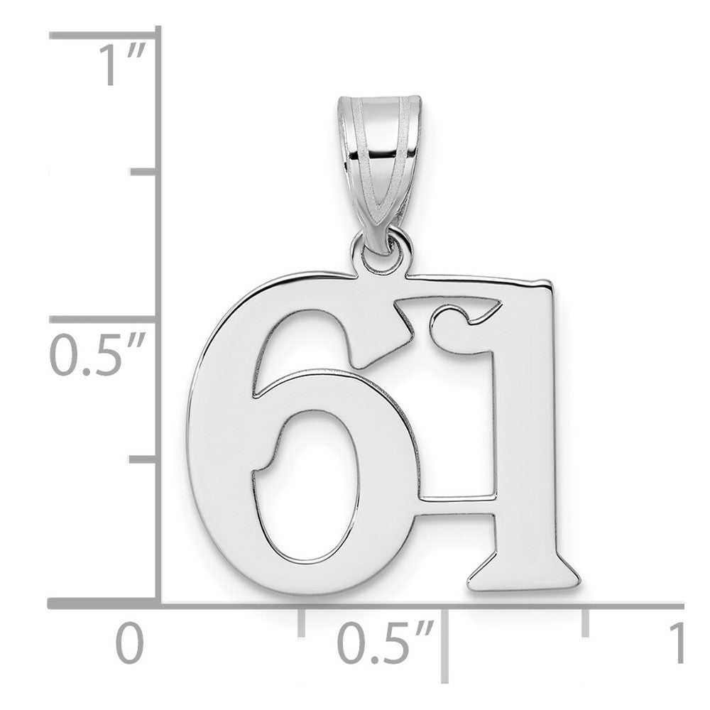 14kw Polished Number 61 Pendant