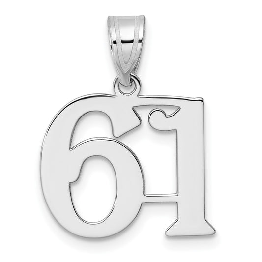 14kw Polished Number 61 Pendant
