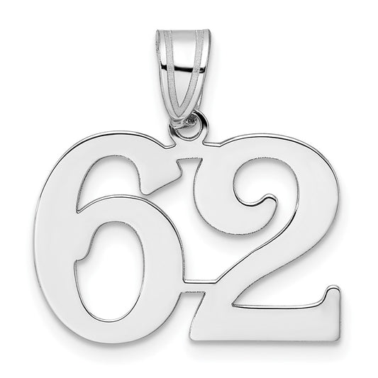 14kw Polished Number 62 Pendant