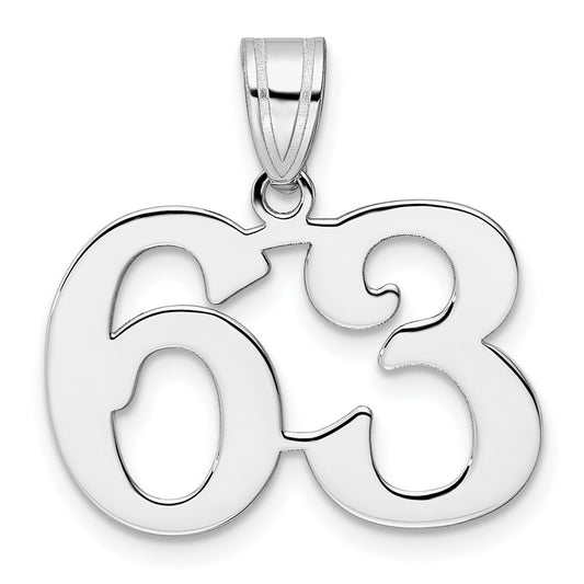 14kw Polished Number 63 Pendant