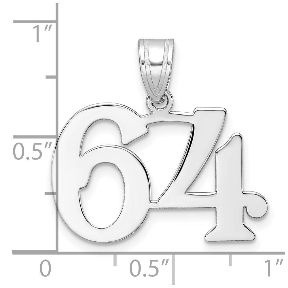 14kw Polished Number 64 Pendant