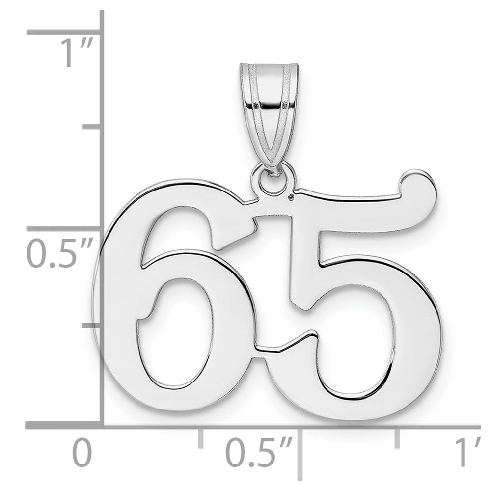 14kw Polished Number 65 Pendant
