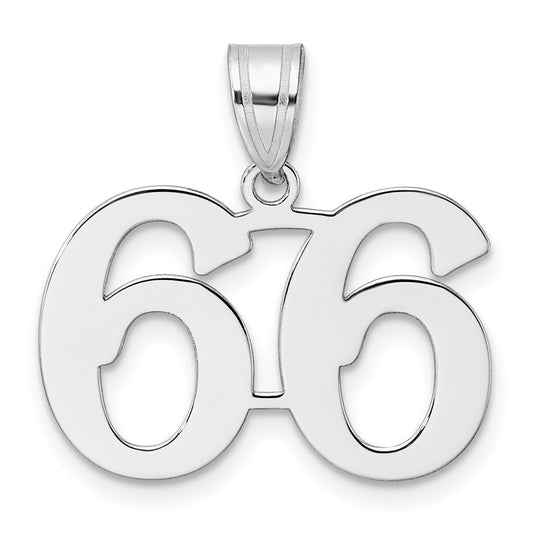 14kw Polished Number 66 Pendant