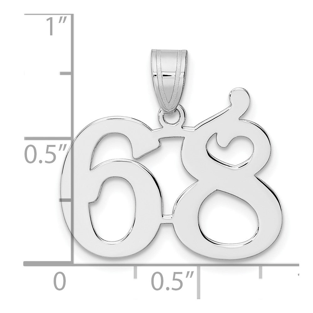 14kw Polished Number 68 Pendant