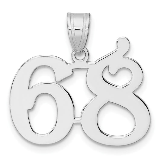 14kw Polished Number 68 Pendant