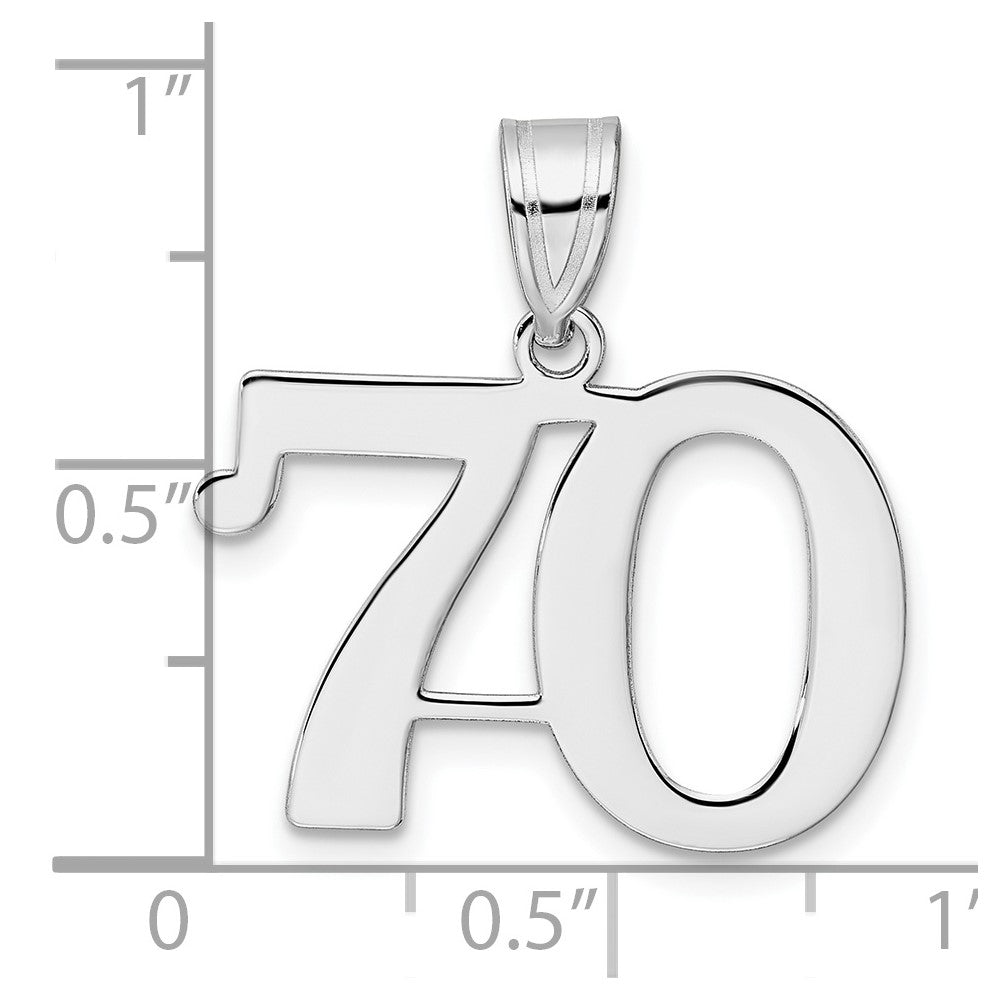 14kw Polished Number 70 Pendant