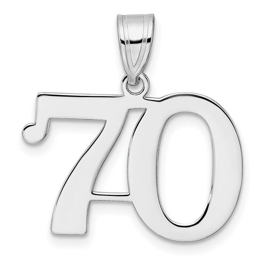 14kw Polished Number 70 Pendant