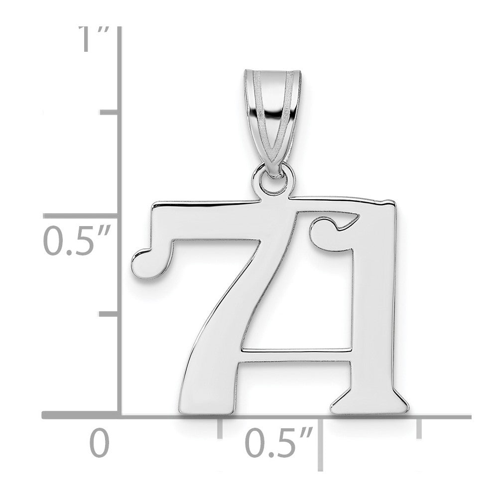 14kw Polished Number 71 Pendant