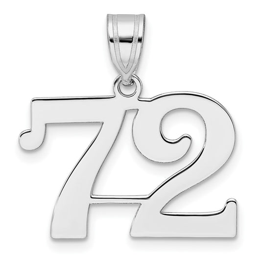 14kw Polished Number 72 Pendant