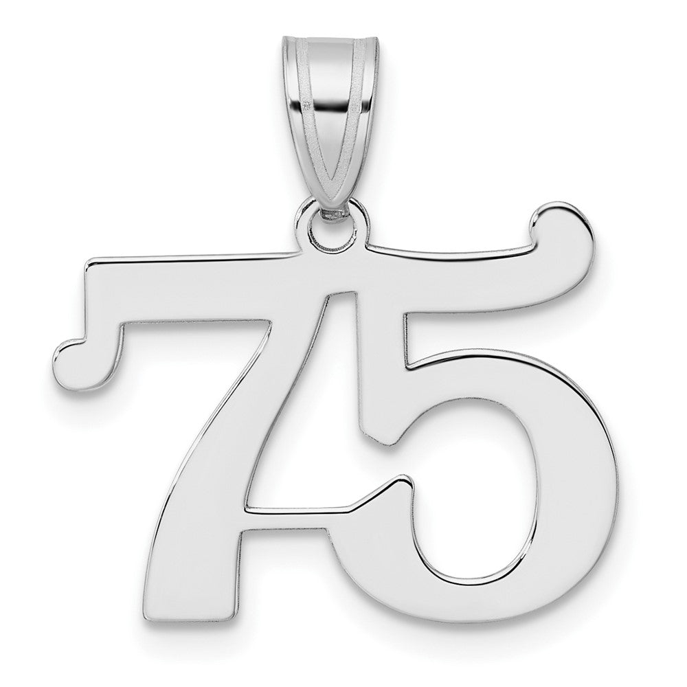 14kw Polished Number 75 Pendant