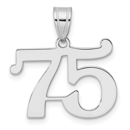 14kw Polished Number 75 Pendant
