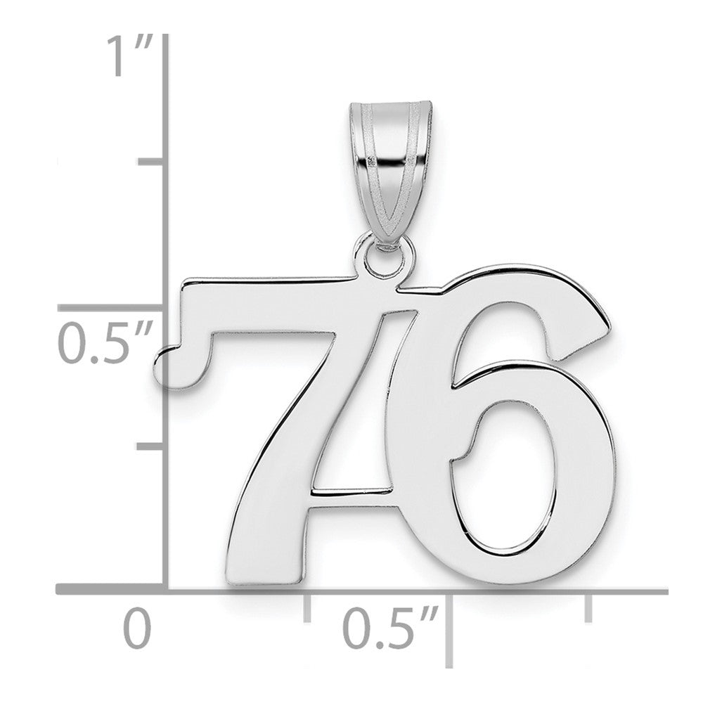 14kw Polished Number 76 Pendant