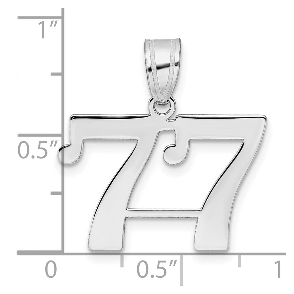 14kw Polished Number 77 Pendant