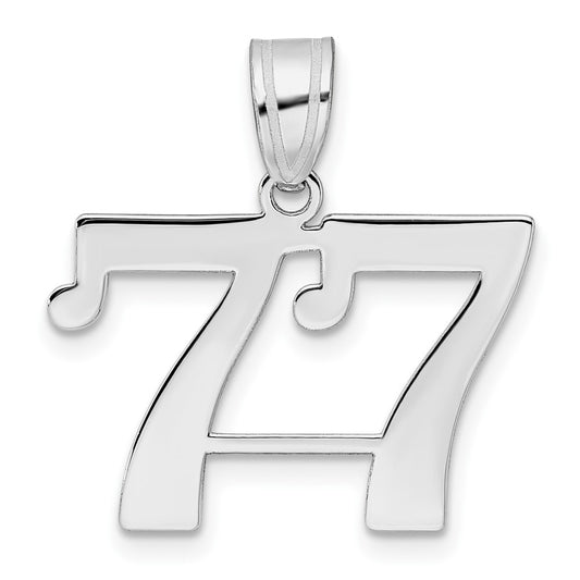 14kw Polished Number 77 Pendant
