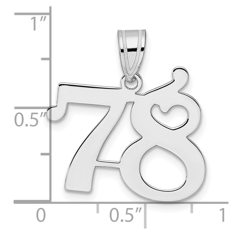 14kw Polished Number 78 Pendant