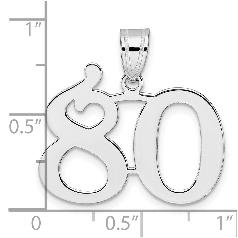 14kw Polished Number 80 Pendant