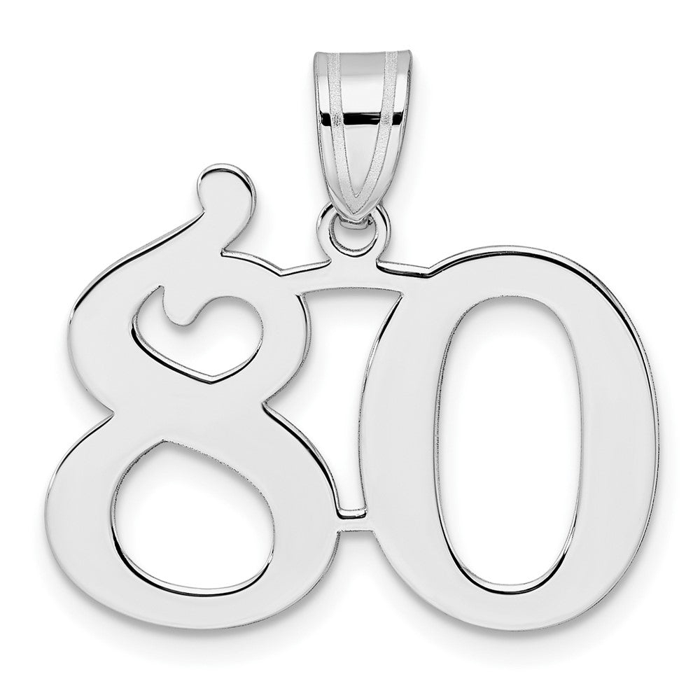 14kw Polished Number 80 Pendant