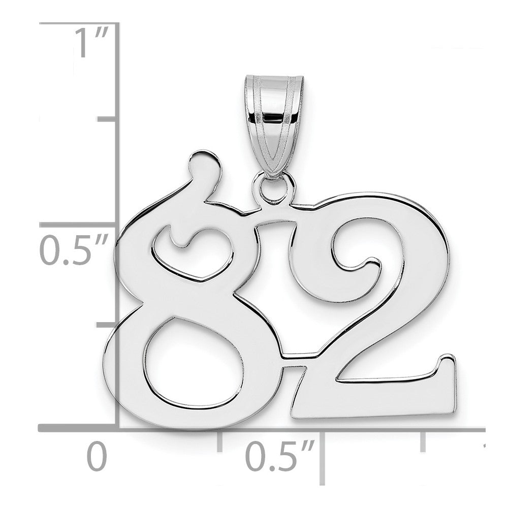 14kw Polished Number 82 Pendant