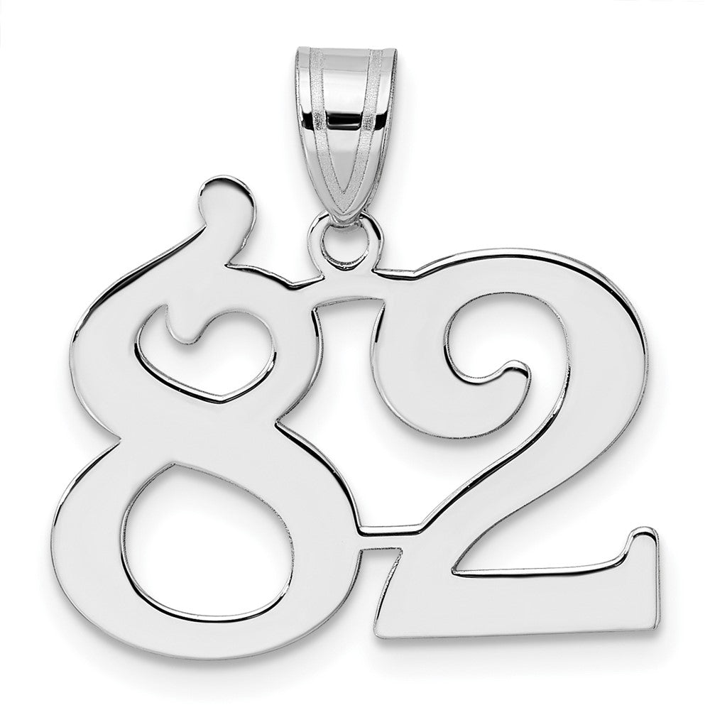 14kw Polished Number 82 Pendant