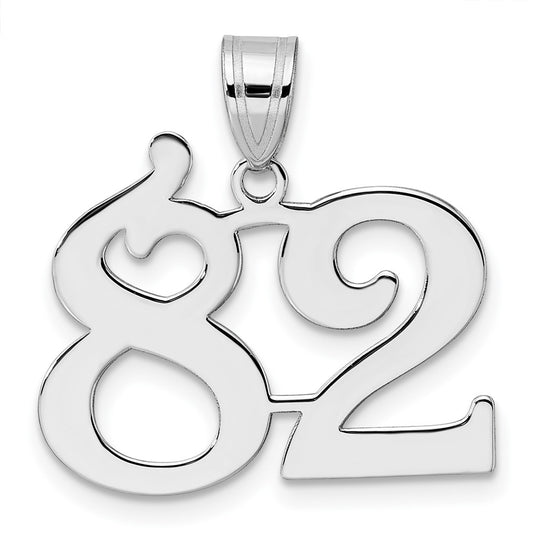 14kw Polished Number 82 Pendant