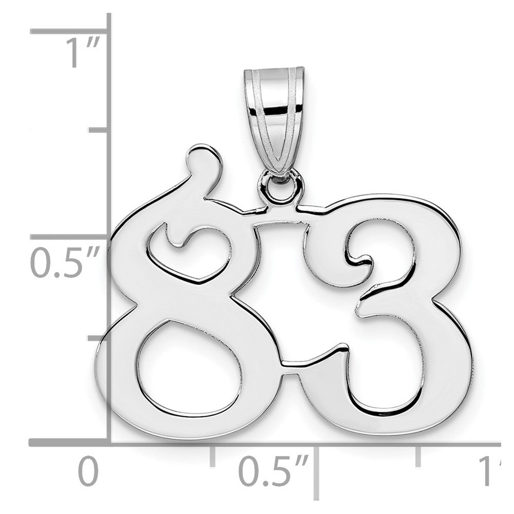 14kw Polished Number 83 Pendant