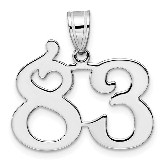14kw Polished Number 83 Pendant