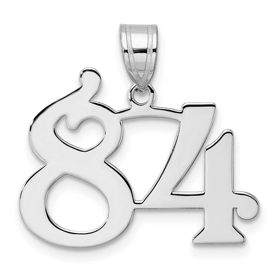 14kw Polished Number 84 Pendant
