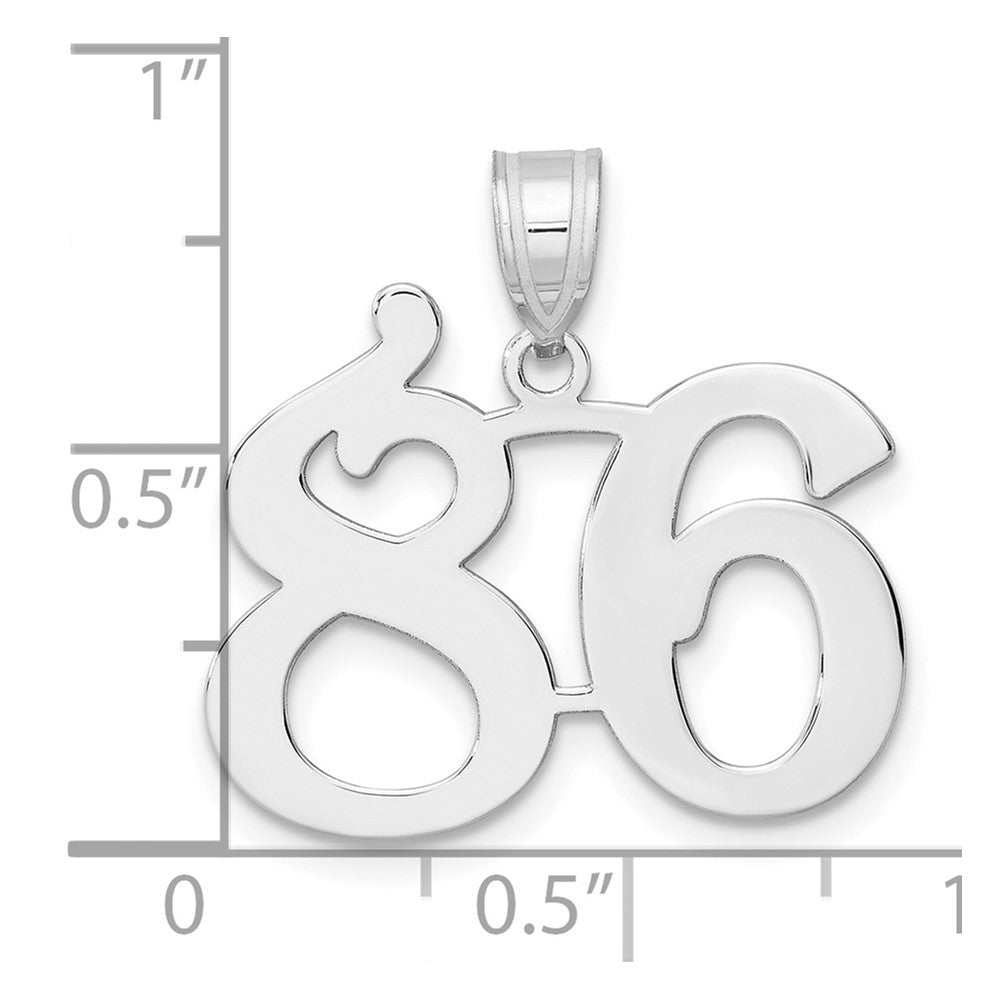 14kw Polished Number 86 Pendant