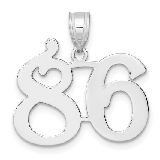14kw Polished Number 86 Pendant
