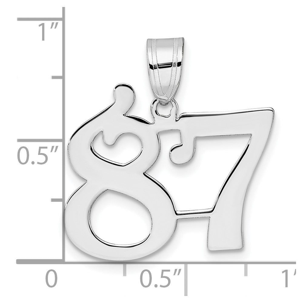 14kw Polished Number 87 Pendant