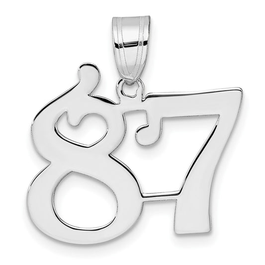14kw Polished Number 87 Pendant