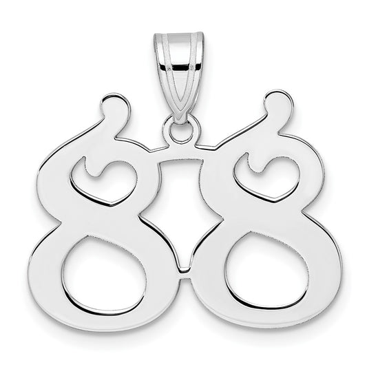 14kw Polished Number 88 Pendant