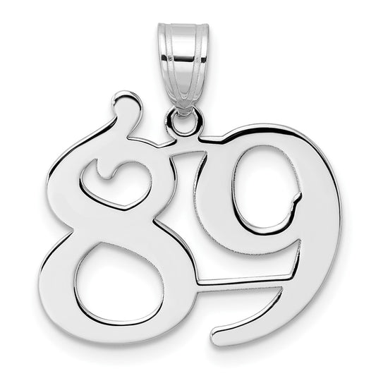 14kw Polished Number 89 Pendant