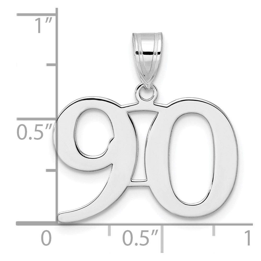 14kw Polished Number 90 Pendant