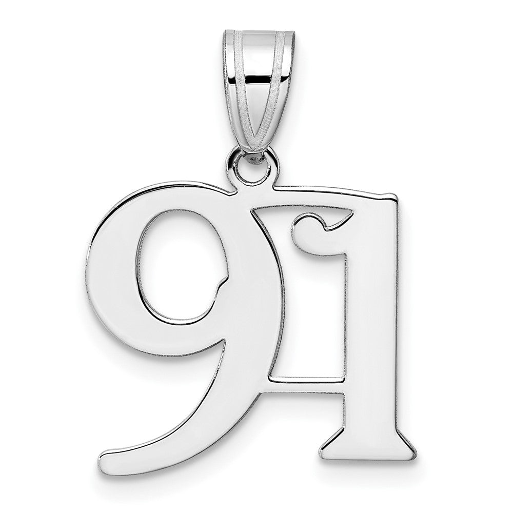 14kw Polished Number 91 Pendant