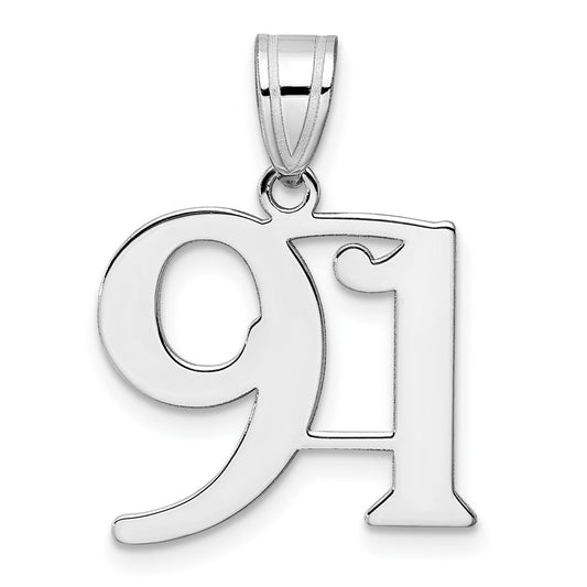 14kw Polished Number 91 Pendant