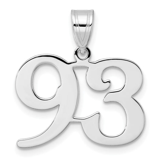 14kw Polished Number 93 Pendant